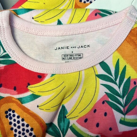 Janie and Jack 100049407 Good Night Short Pajama in Tropical Fruit size 3 NWT - Picture 3 of 9